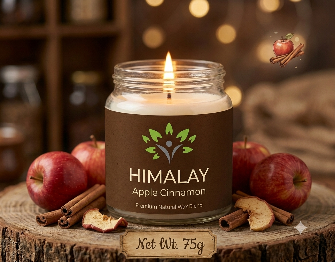 Himalay Apple Cinnamon Scented Glass Candle | 75GMS