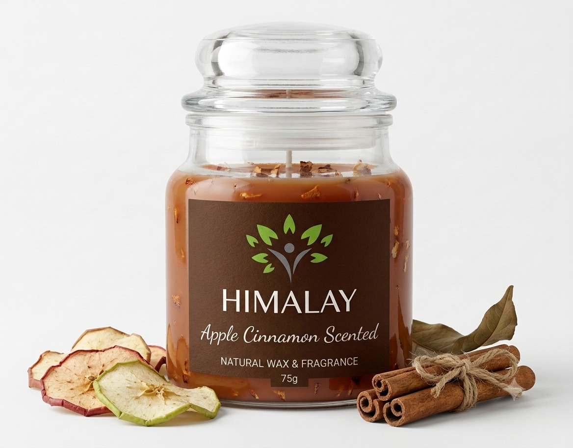 Himalay Apple Cinnamon Scented Glass Candle | 75GMS