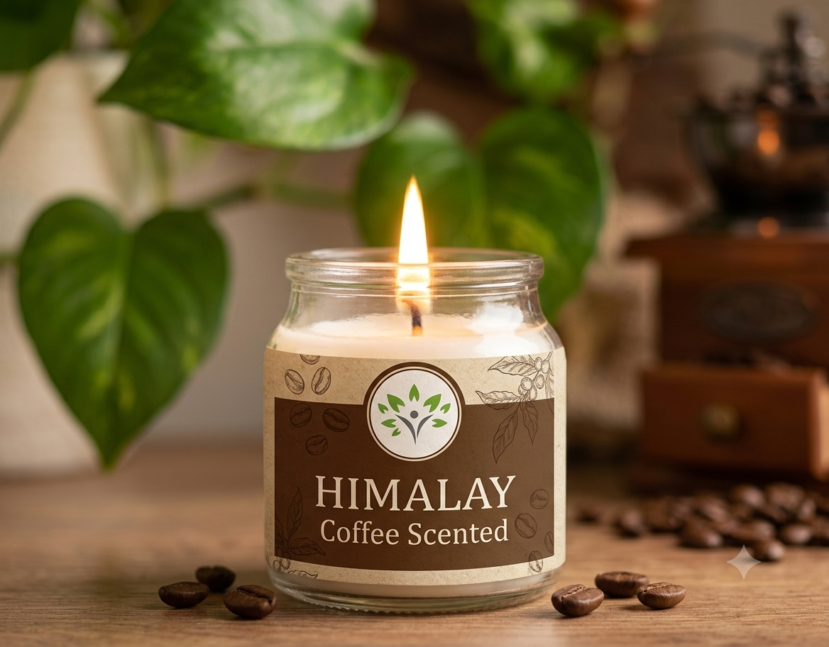 Himalay Special Coffee Scented Natural Soya Wax Glass Candle | 75GMS