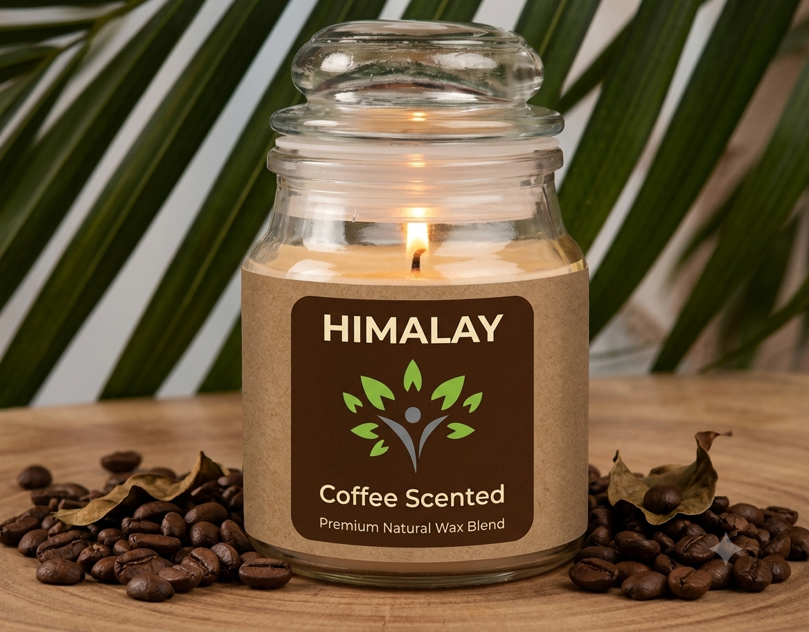 Himalay Special Coffee Scented Natural Soya Wax Glass Candle | 75GMS