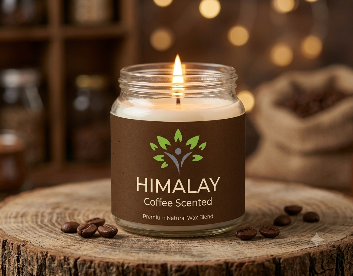 Coffee scented jar candle