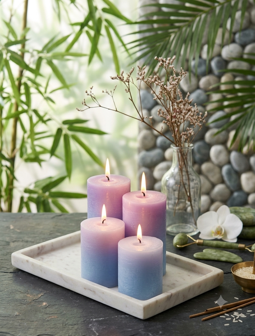 Lavender Pillar Candle