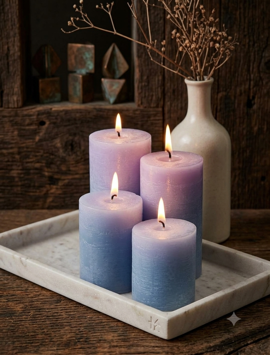 Lavender Pillar Candle