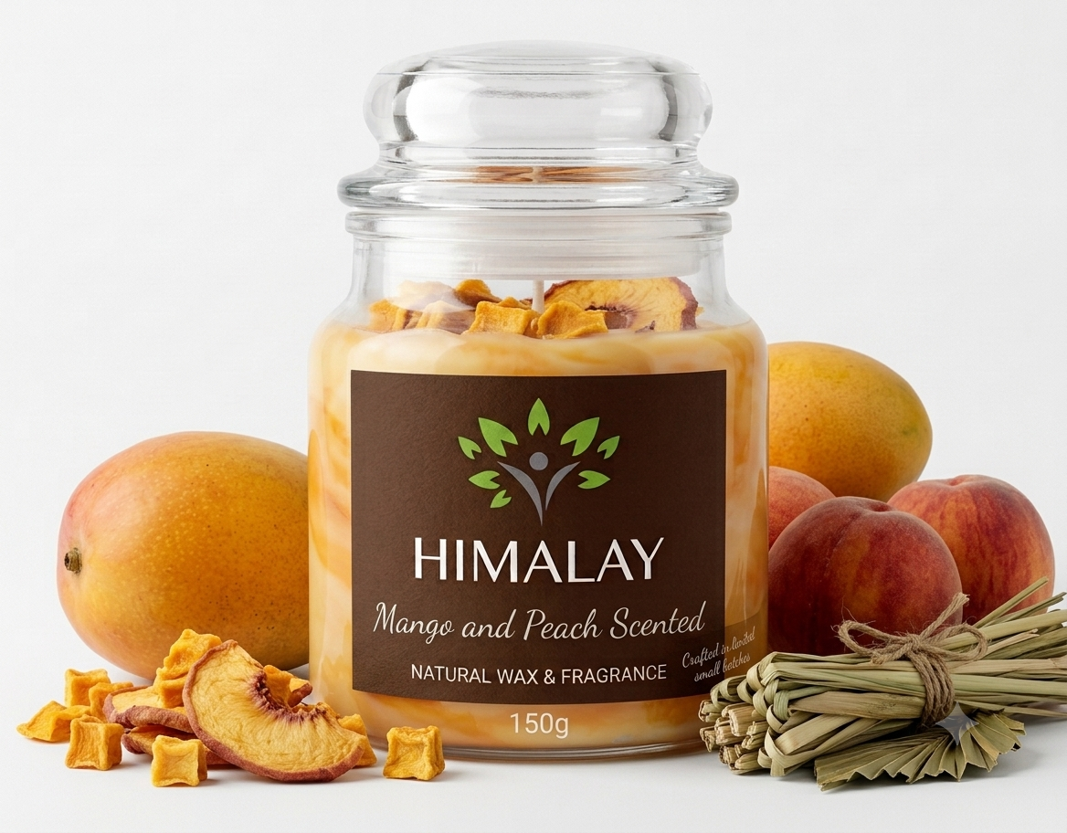 mango and peach jar candle