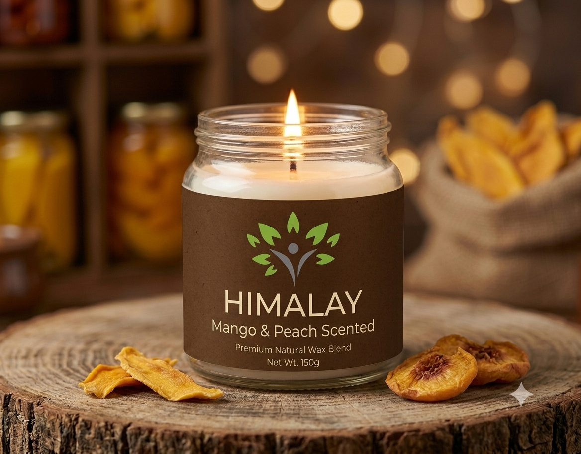 mango and peach jar candle