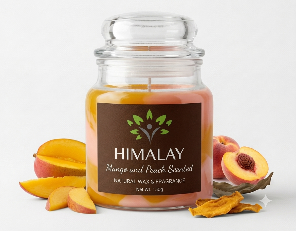 mango and peach jar candle