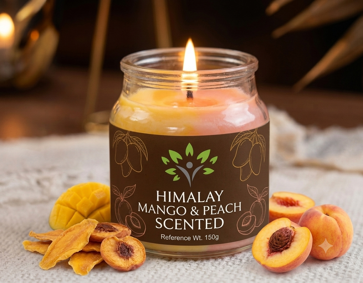 Himalay Mango And peach Natural Wax Scented Jar | 150GMS
