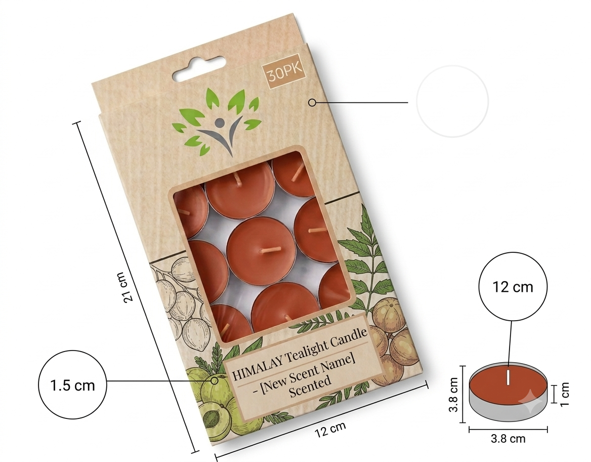 Himalay Tealight Candle For Home Decor|Unscented Wax Candle | Diwali Decoration  |  2 Hrs Burn Time  | Pack Of 30