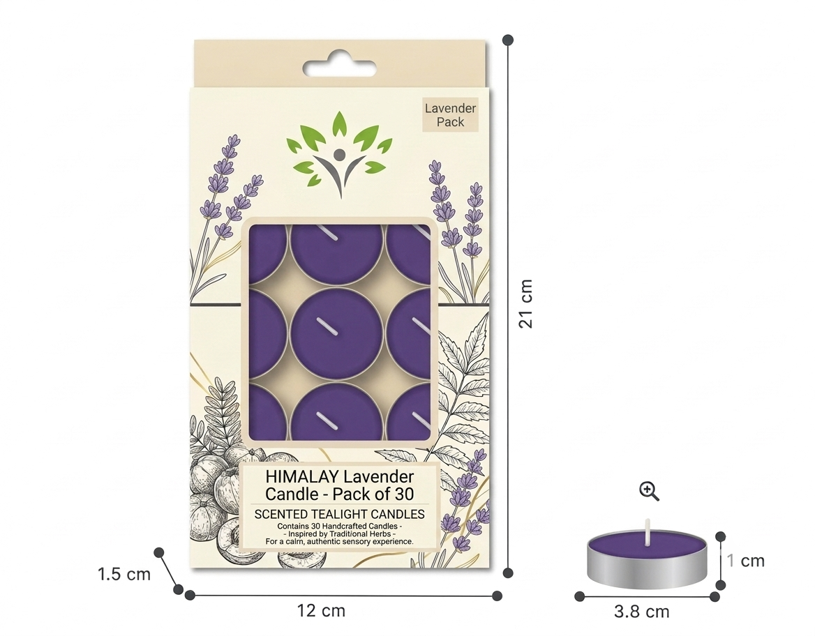 Himalay Lavender Tealight Candle For Home Décor  |  Wax Candle | Diwali Decoration  |  Party Decoration  | Pack Of 30