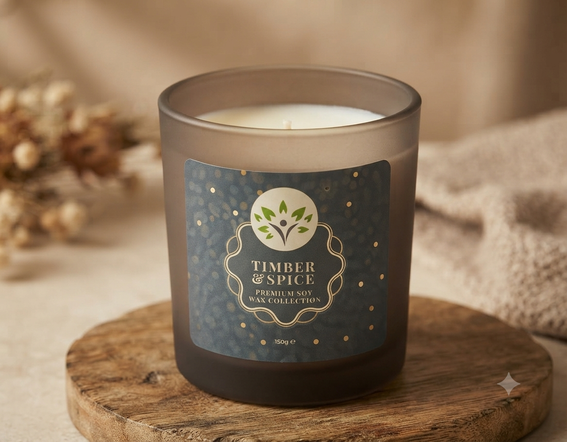 timber spice jar candle