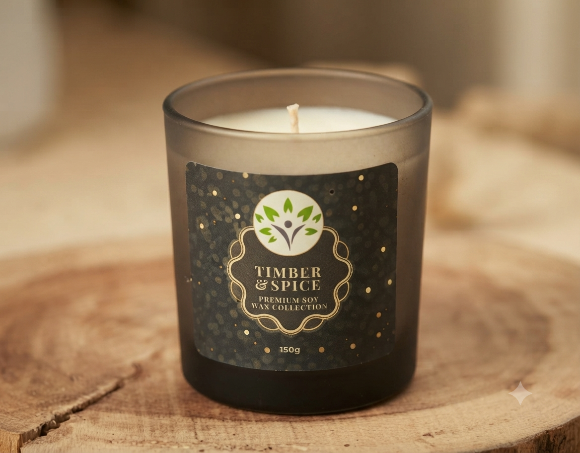 timber spice jar candle