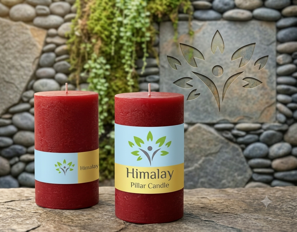 Himalay Modern Unscented Pillar Candles Set of 3 | 90 Hrs Each | 3X6 inch Smokeless & Dripless Wax Candles for Home Decor | (Extra Large, Red)
