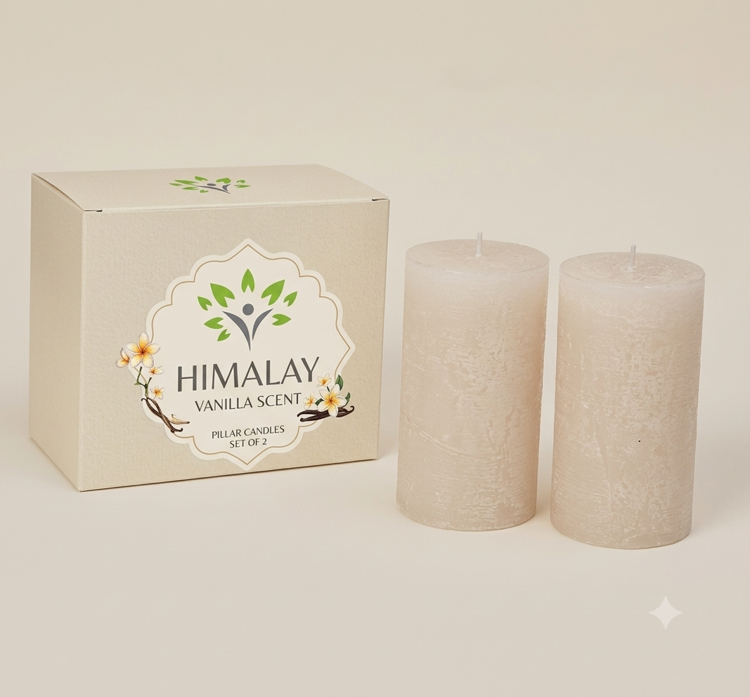 vanilla scented pillar candle